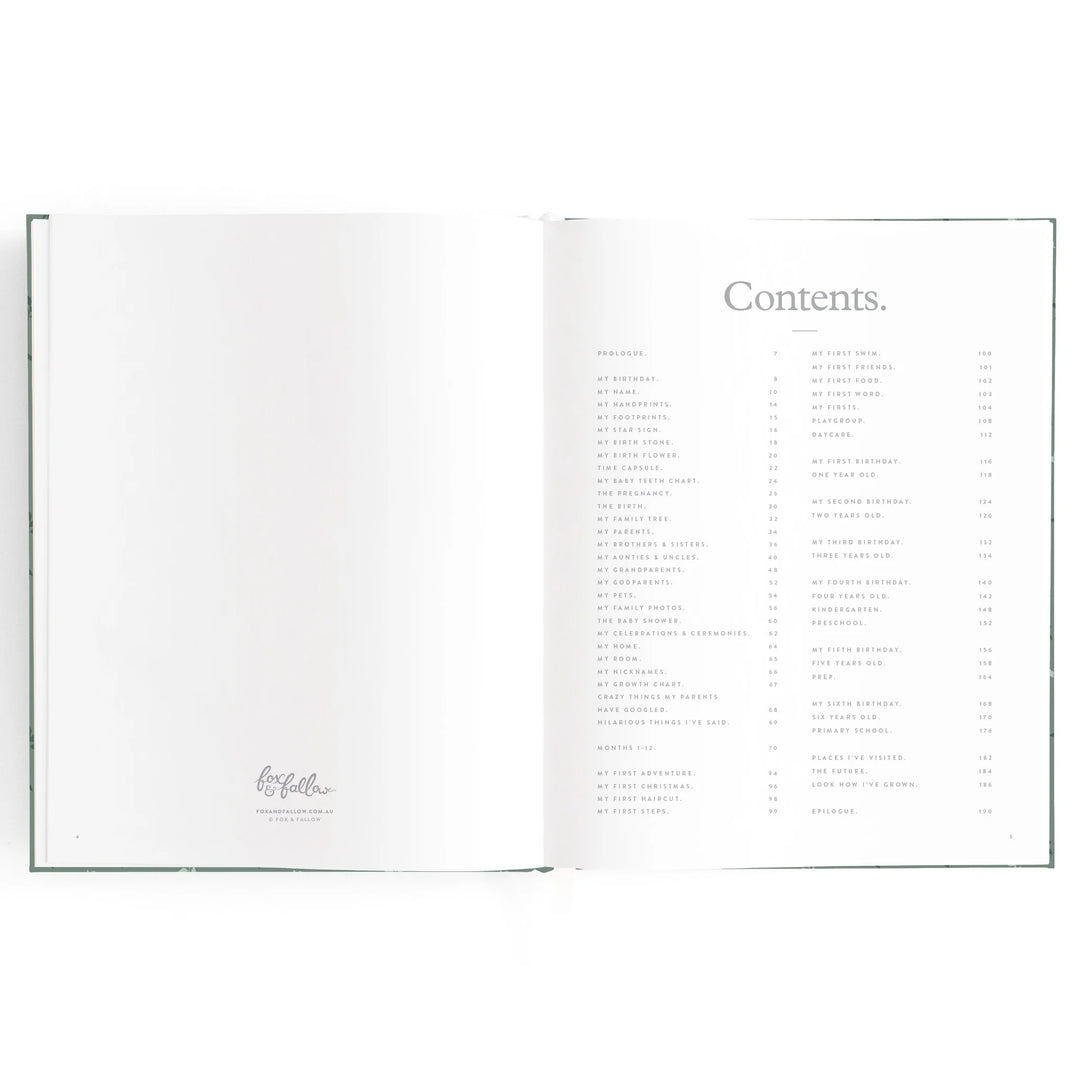 Fox & Fallow Baby Record Book - Pine