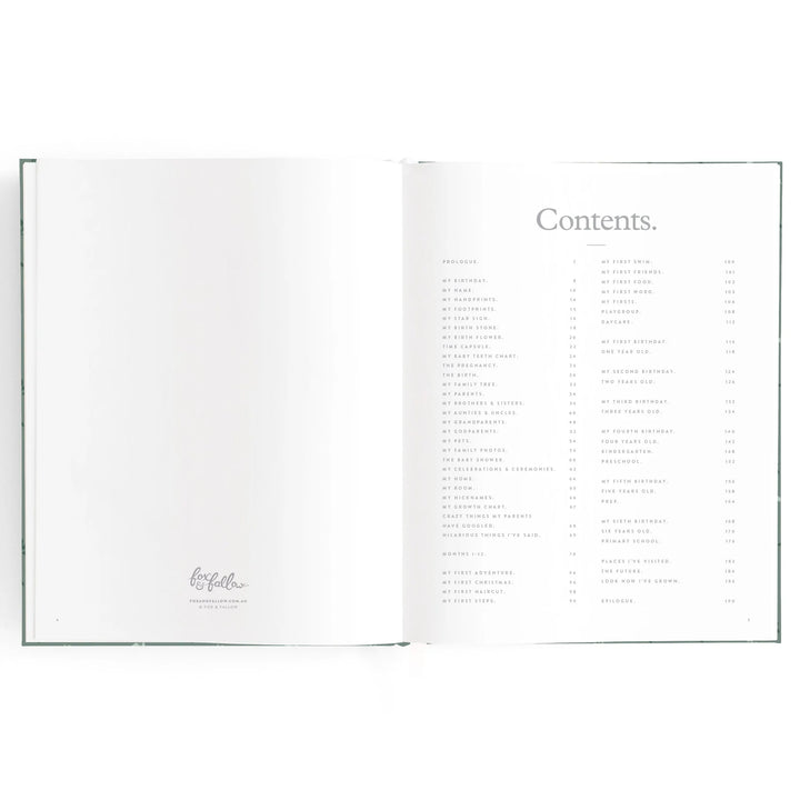 Fox & Fallow Baby Record Book - Pine