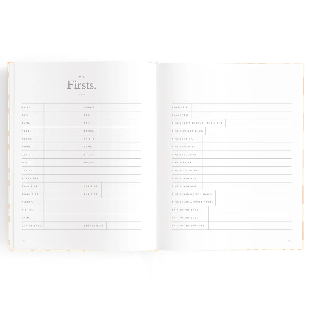 Fox & Fallow Baby Record Book - Pink Daisy Grid