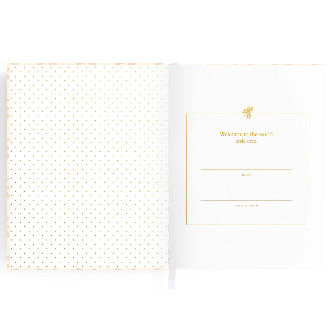 Fox & Fallow Baby Record Book - Pink Daisy Grid