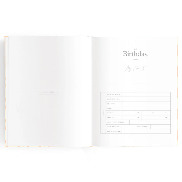 Fox & Fallow Baby Record Book - Pink Daisy Grid