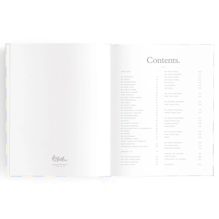 Fox & Fallow Baby Record Book - Blue Check