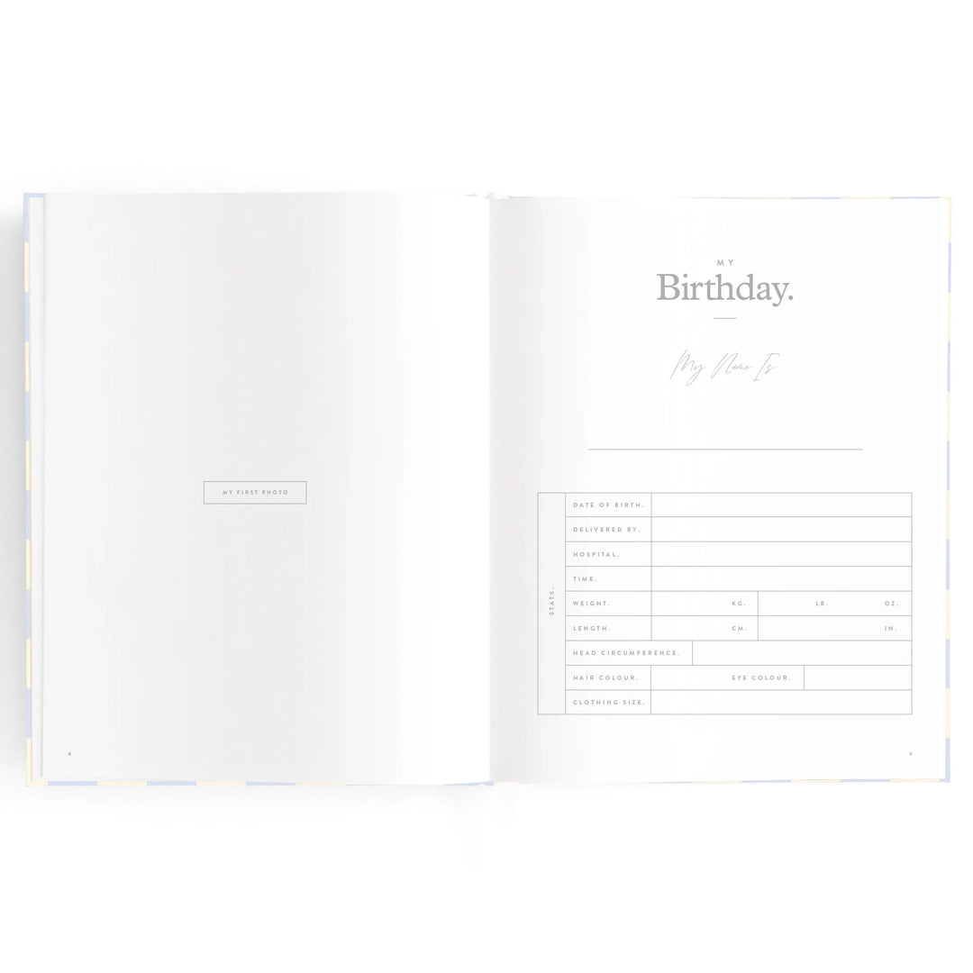 Fox & Fallow Baby Record Book - Blue Check