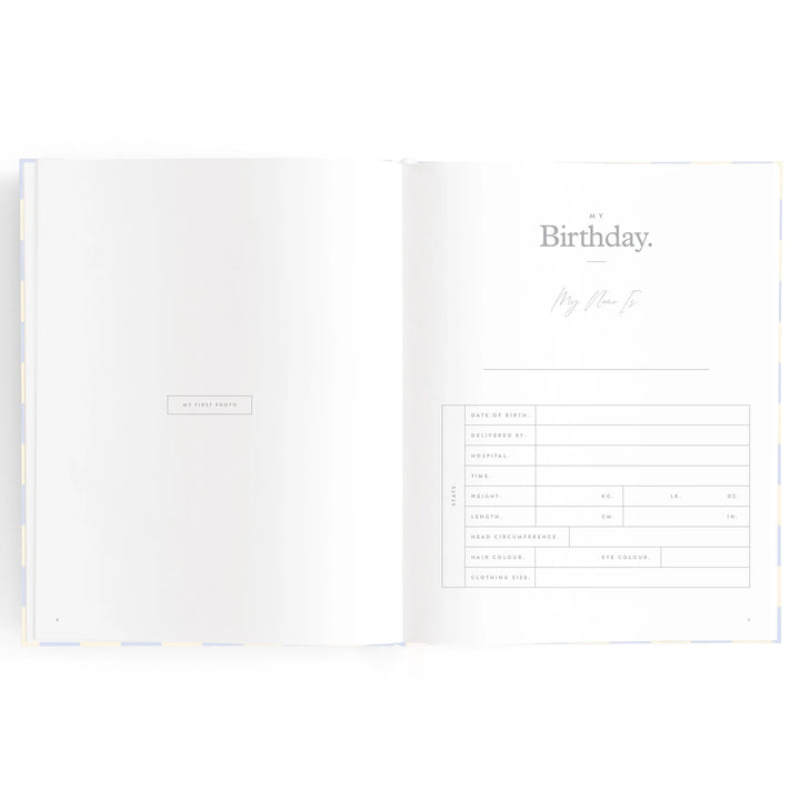 Fox & Fallow Baby Record Book - Blue Check