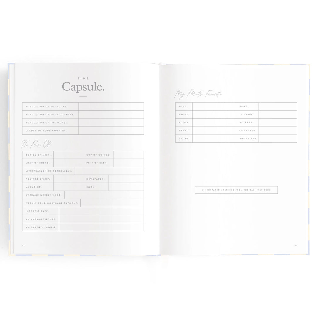 Fox & Fallow Baby Record Book - Blue Check