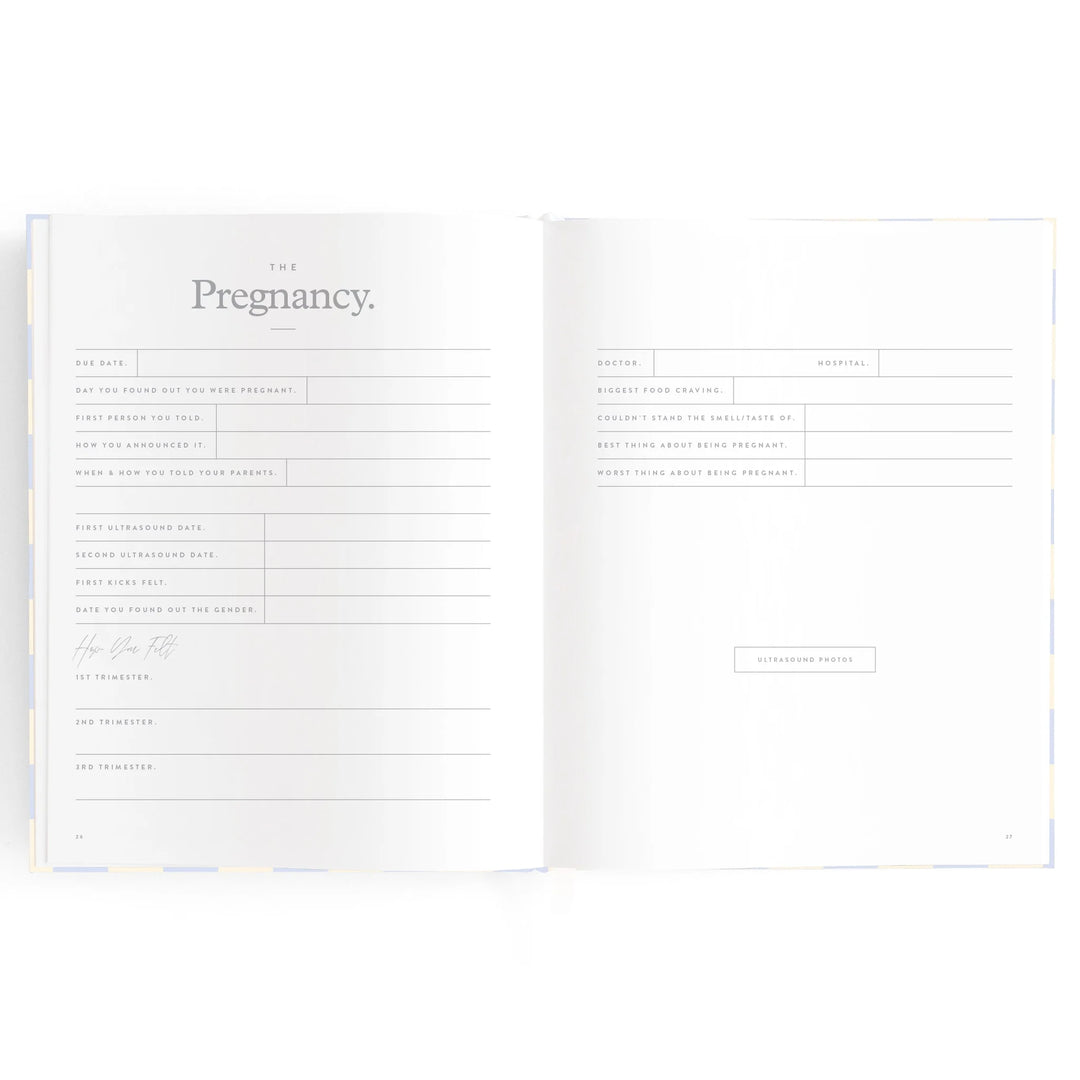 Fox & Fallow Baby Record Book - Blue Check