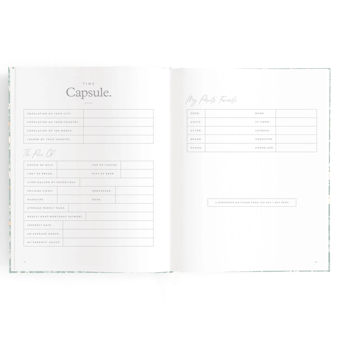 Fox & Fallow Baby Record Book - Forest Friends Sage