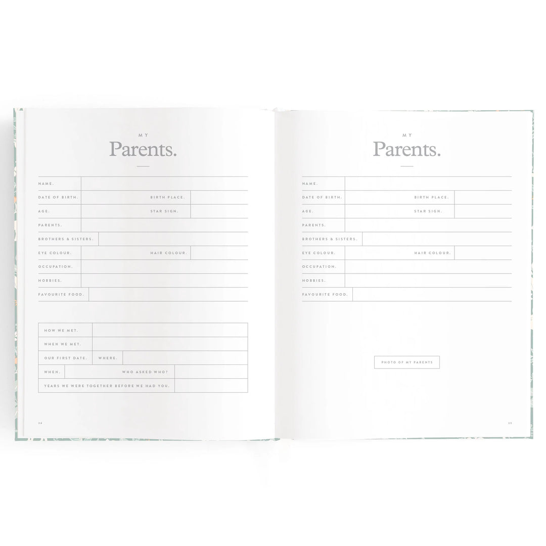 Fox & Fallow Baby Record Book - Forest Friends Sage