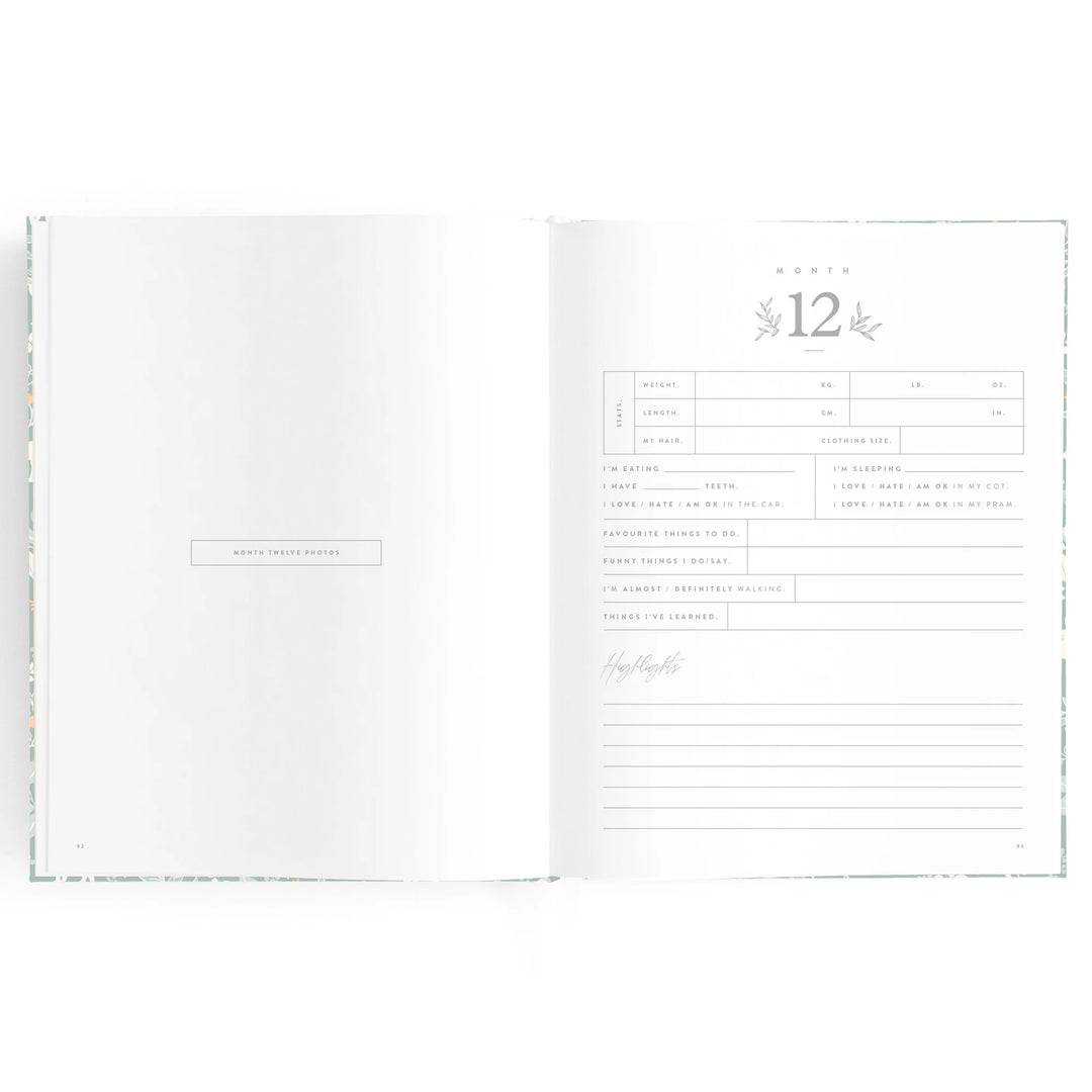 Fox & Fallow Baby Record Book - Forest Friends Sage