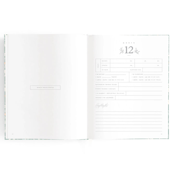 Fox & Fallow Baby Record Book - Forest Friends Sage