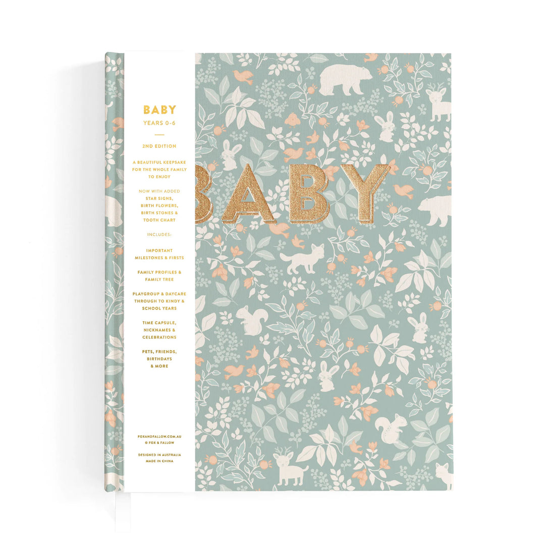 Fox & Fallow Baby Record Book - Forest Friends Sage