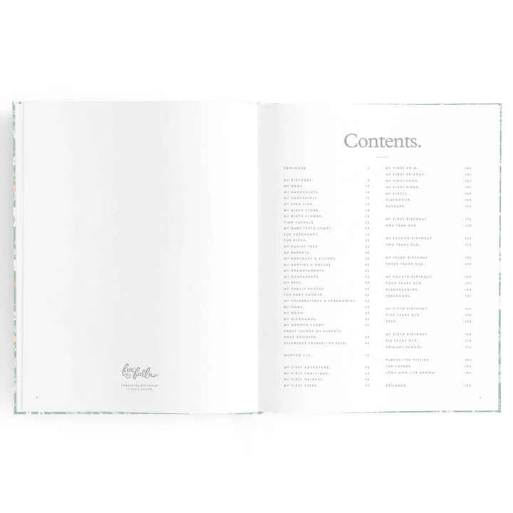 Fox & Fallow Baby Record Book - Forest Friends Sage