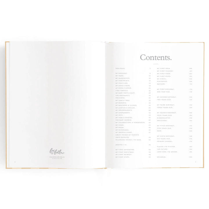 Fox & Fallow Baby Record Book - Coffee Stripe