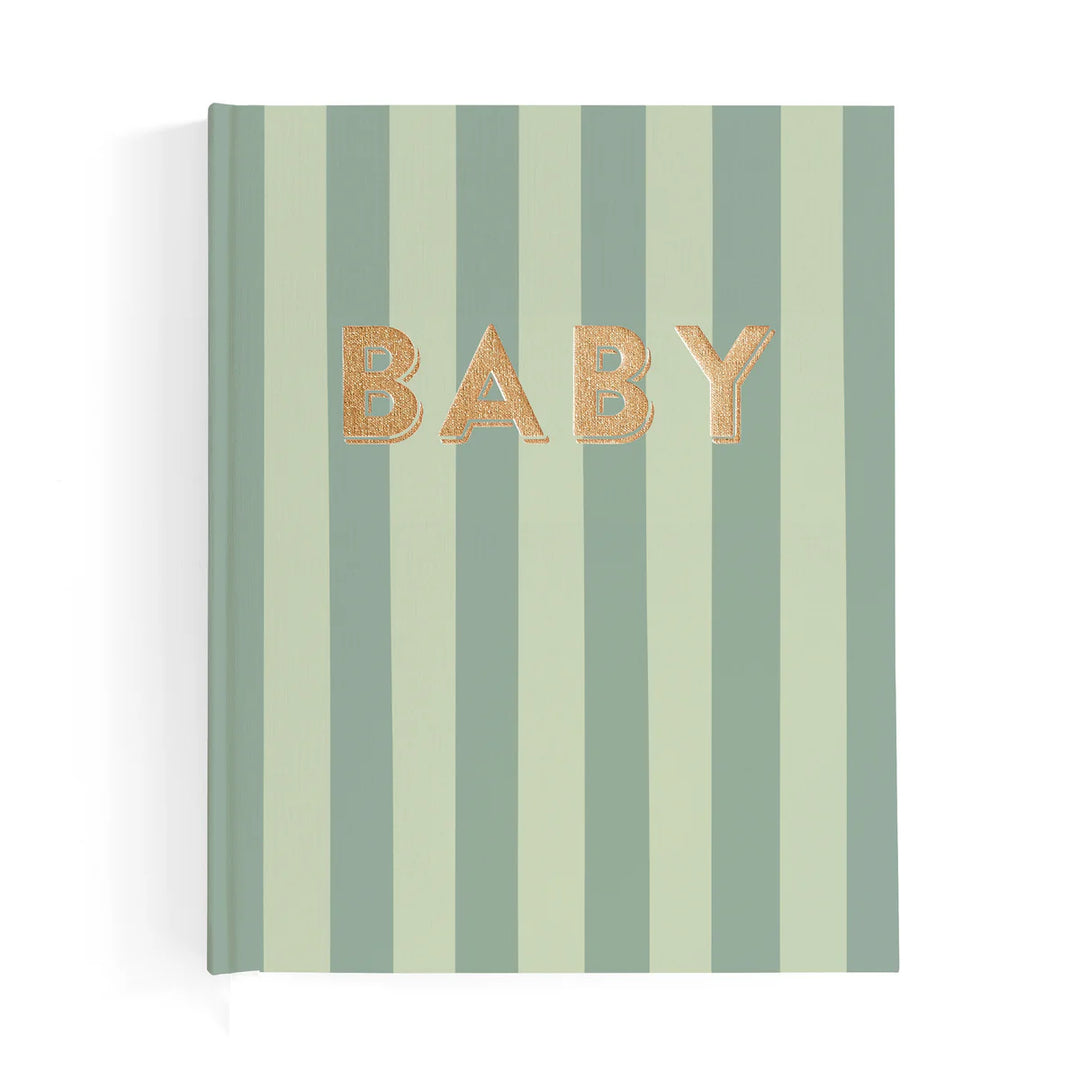Fox & Fallow Baby Record Book - Sage Stripe