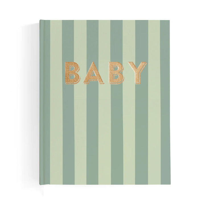 Fox & Fallow Baby Record Book - Sage Stripe