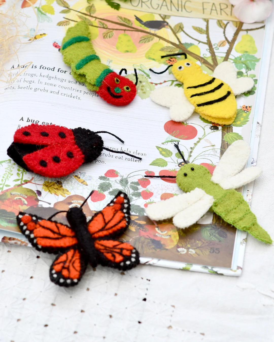 Insects & Bugs Felt Finger Puppet Set