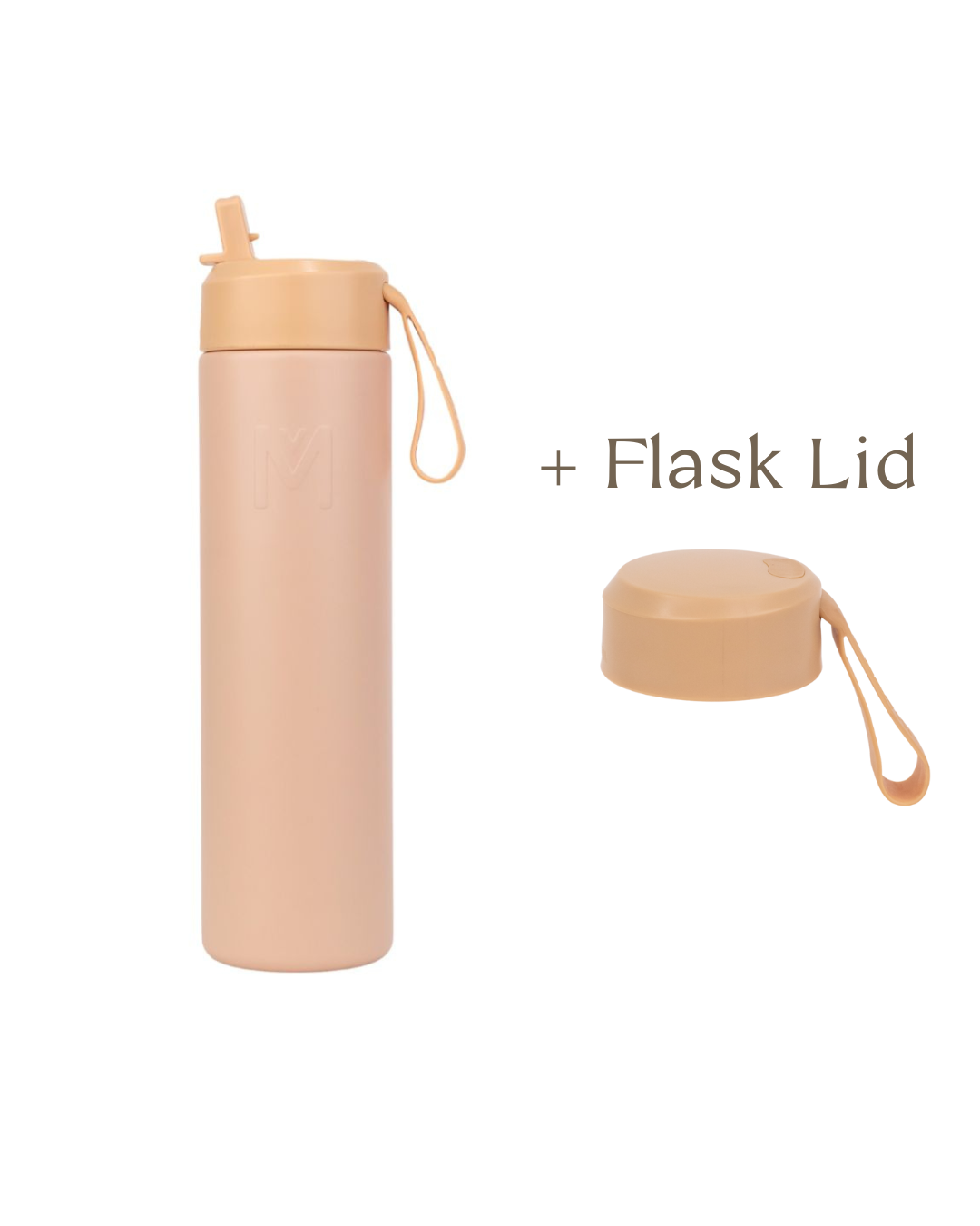 MontiiCo Fusion 700ml Insulated Sipper Lid Drink Bottle | Dune + FREE BONUS LID