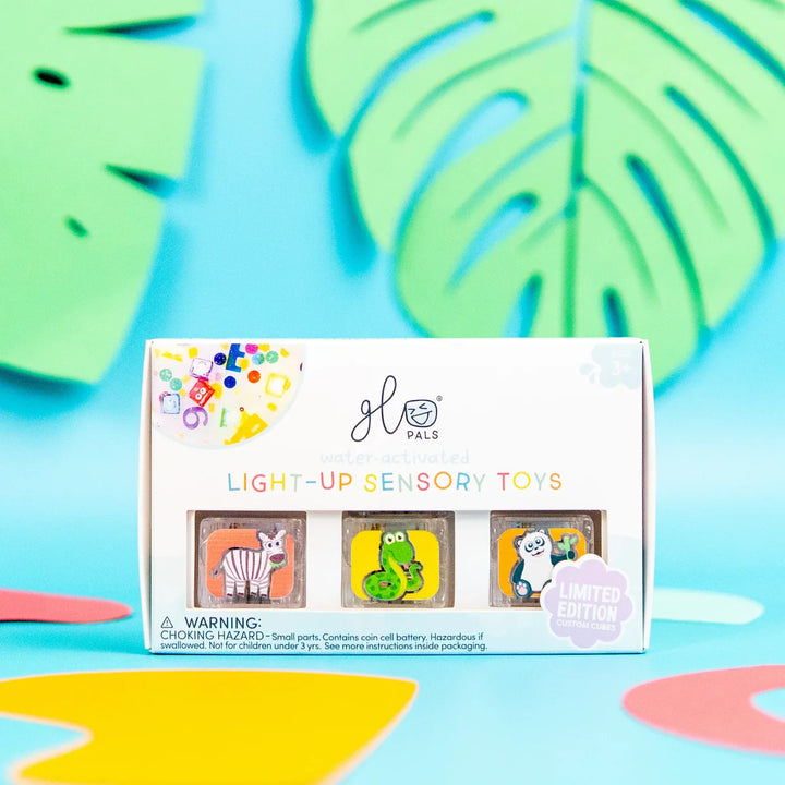 Glo Pals Light-up Sensory Cubes 6-Pack Zoo Animals