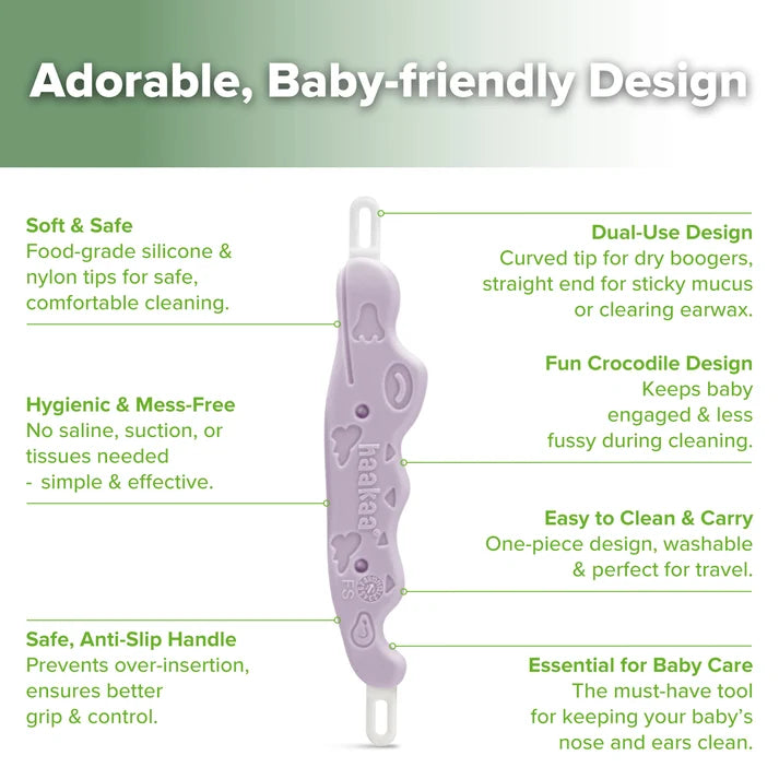 Haakaa CROC Baby Dual-Ended Ear & Nose Cleaner