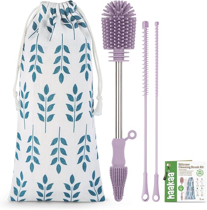 Haakaa Silicone Cleaning Brush Kit - Lavender