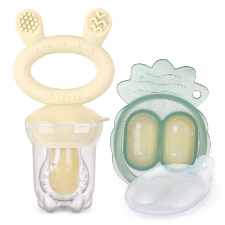 Haakaa Silicone Fresh Food Feeder & Mini Nibble Tray Combo