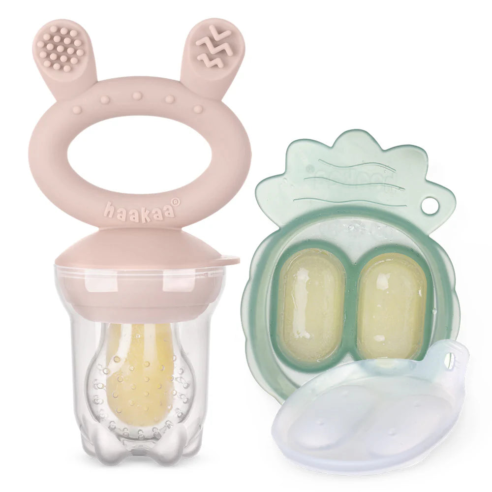 Haakaa Silicone Fresh Food Feeder & Mini Nibble Tray Combo
