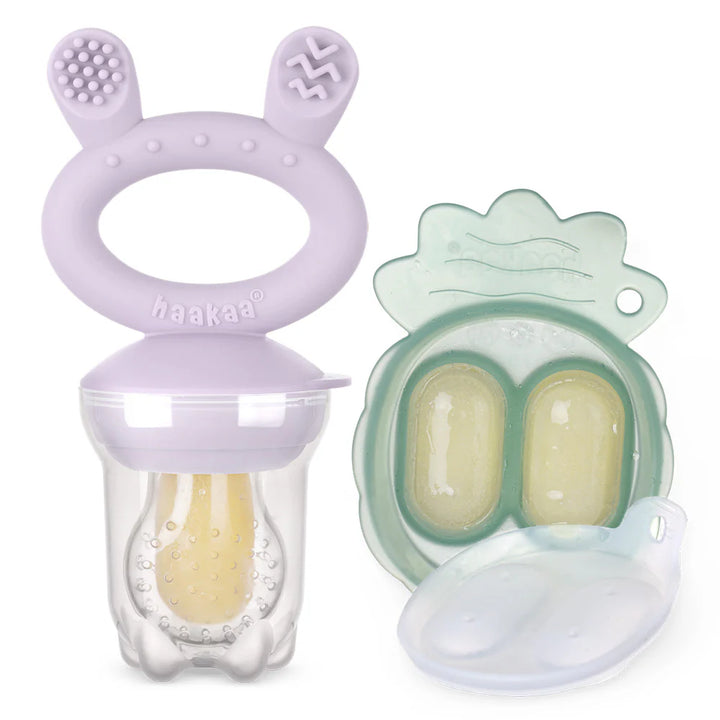 Haakaa Silicone Fresh Food Feeder & Mini Nibble Tray Combo