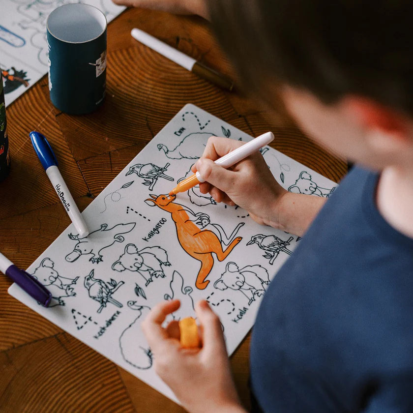 Mini Colouring & Doodle Mat - Aussie Animals