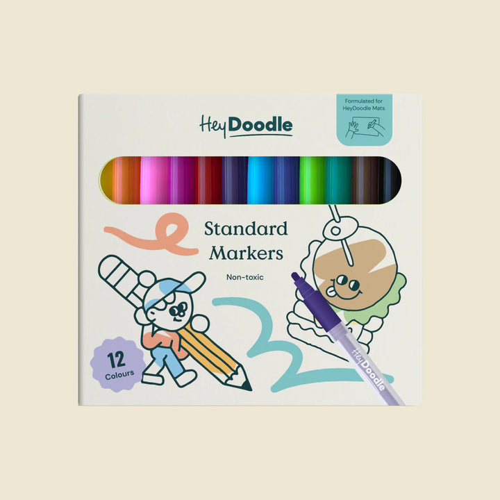 Hey Doodle Standard Colour Marker 12 Pack