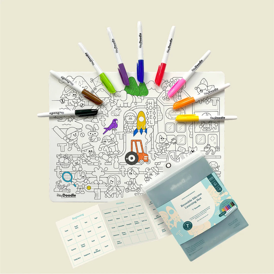 'T' Sounds Speech Therapy Colouring & Doodle Mat