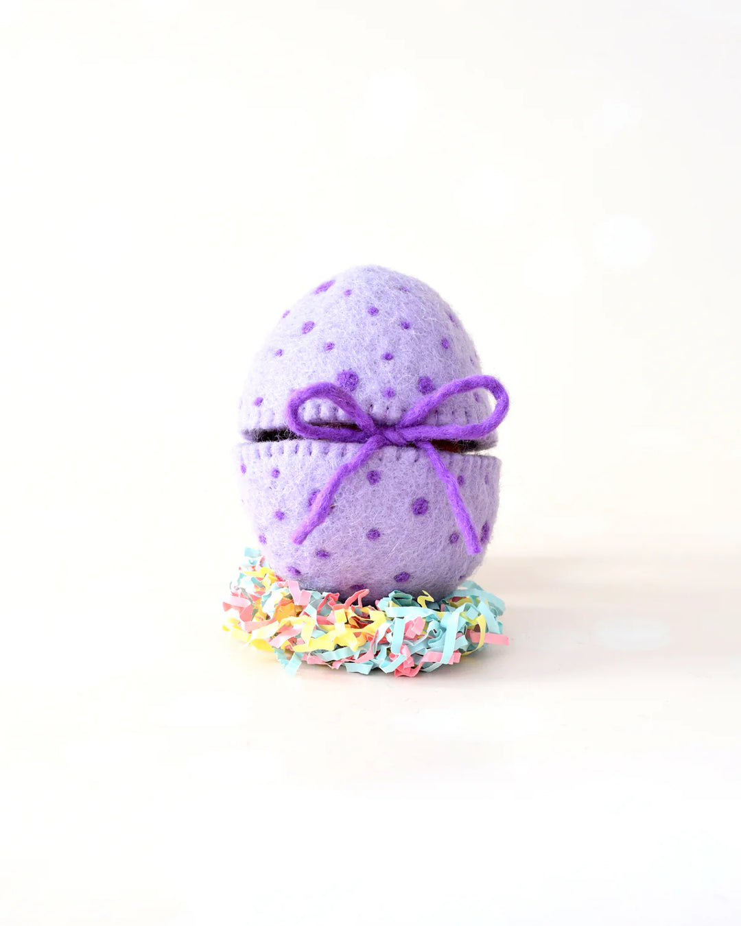 Felt Surprise Egg - Purple with Highland Cow Toy Inside