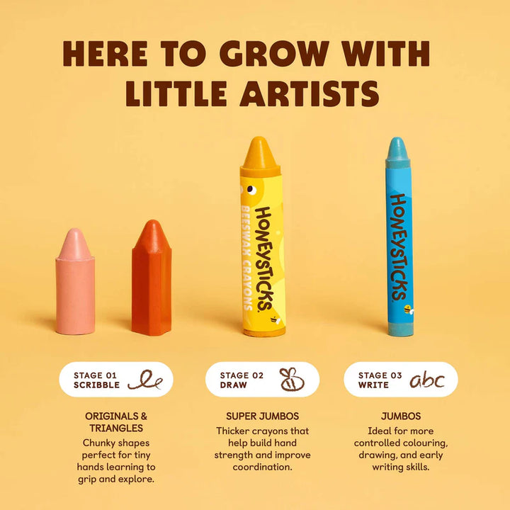 Honeysticks Beeswax Crayons Super Jumbos 7pk