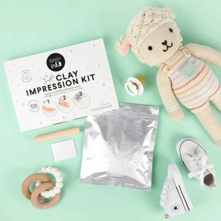 BabyInk No Mess Clay Handprint Impression Kit - White