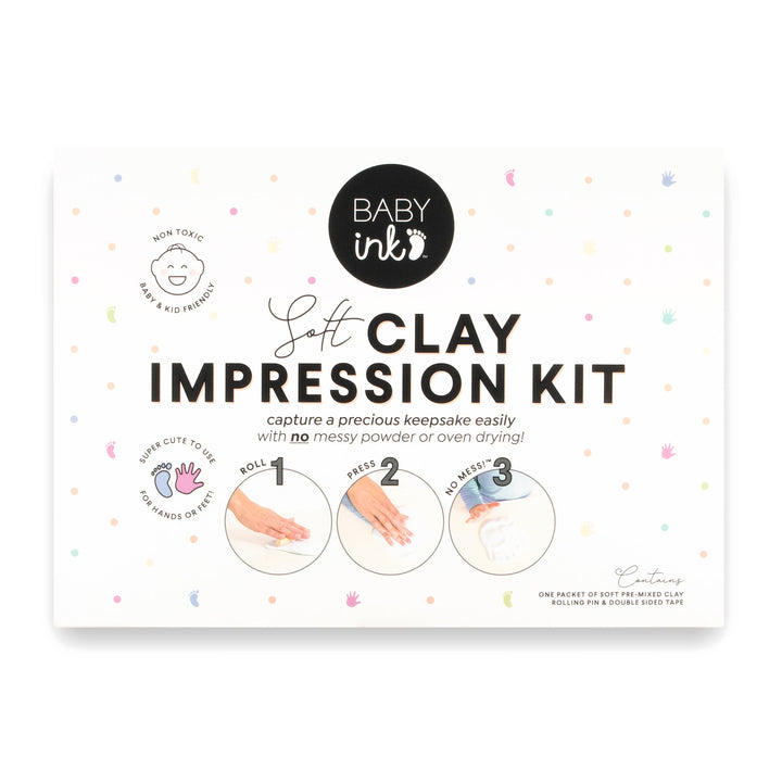 BabyInk No Mess Clay Handprint Impression Kit - White