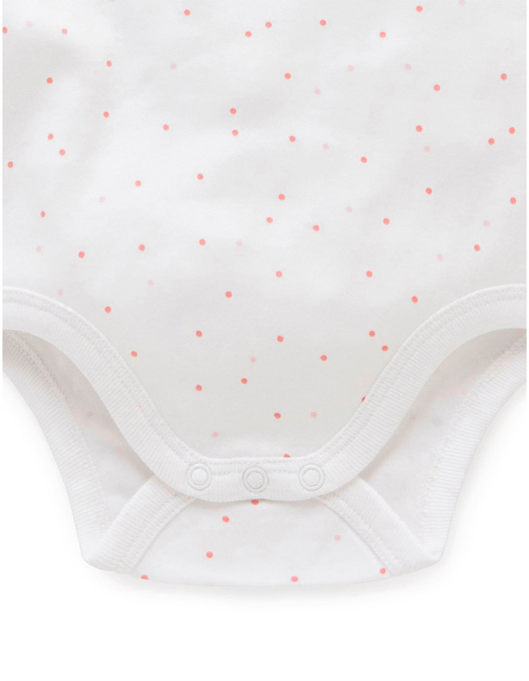 Purebaby Organic Singlet Bodysuit 2 Pack - White Spot & Pale Pink Mélange Stripe