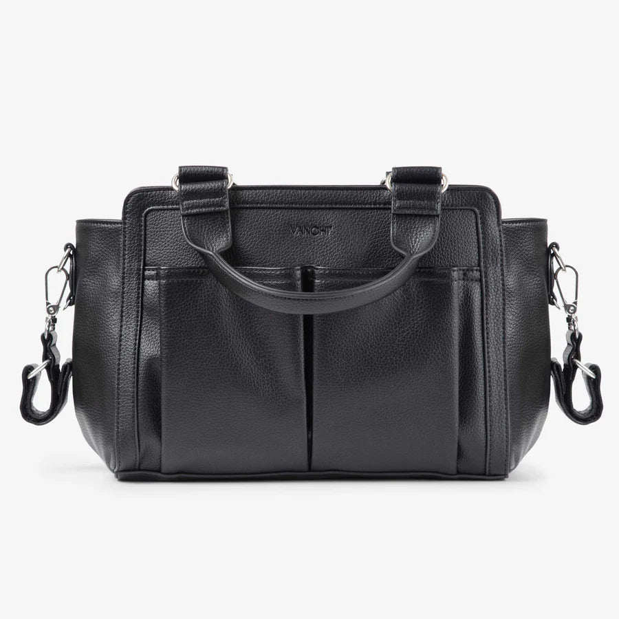 Vanchi Amelia Convertible Nappy Bag/ Pram Caddy - Black