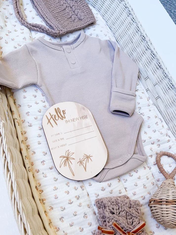 Baby Announcement Plaque | Hello Palm