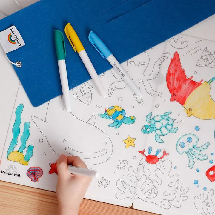 Reusable Scribble Mat Set | Under the Sea