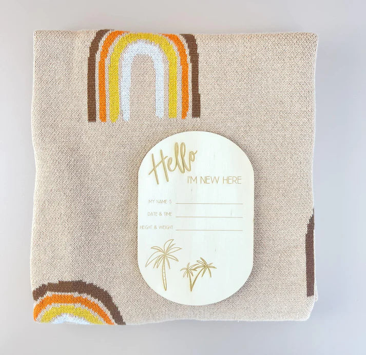 Baby Announcement Plaque | Hello Palm