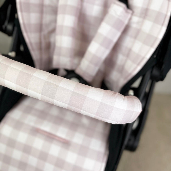 Bambella Designs Pram Bar Cover | Blush Gingham