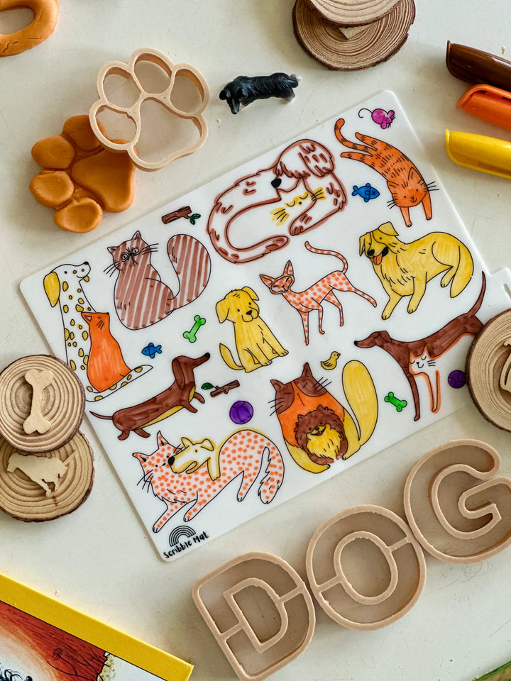 Reusable Mini Scribble Mat Set | Cats & Dogs