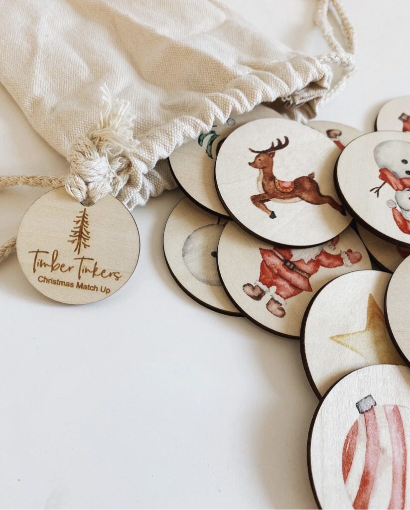 Christmas Timber Match Up Game