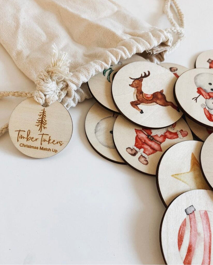 Christmas Timber Match Up Game