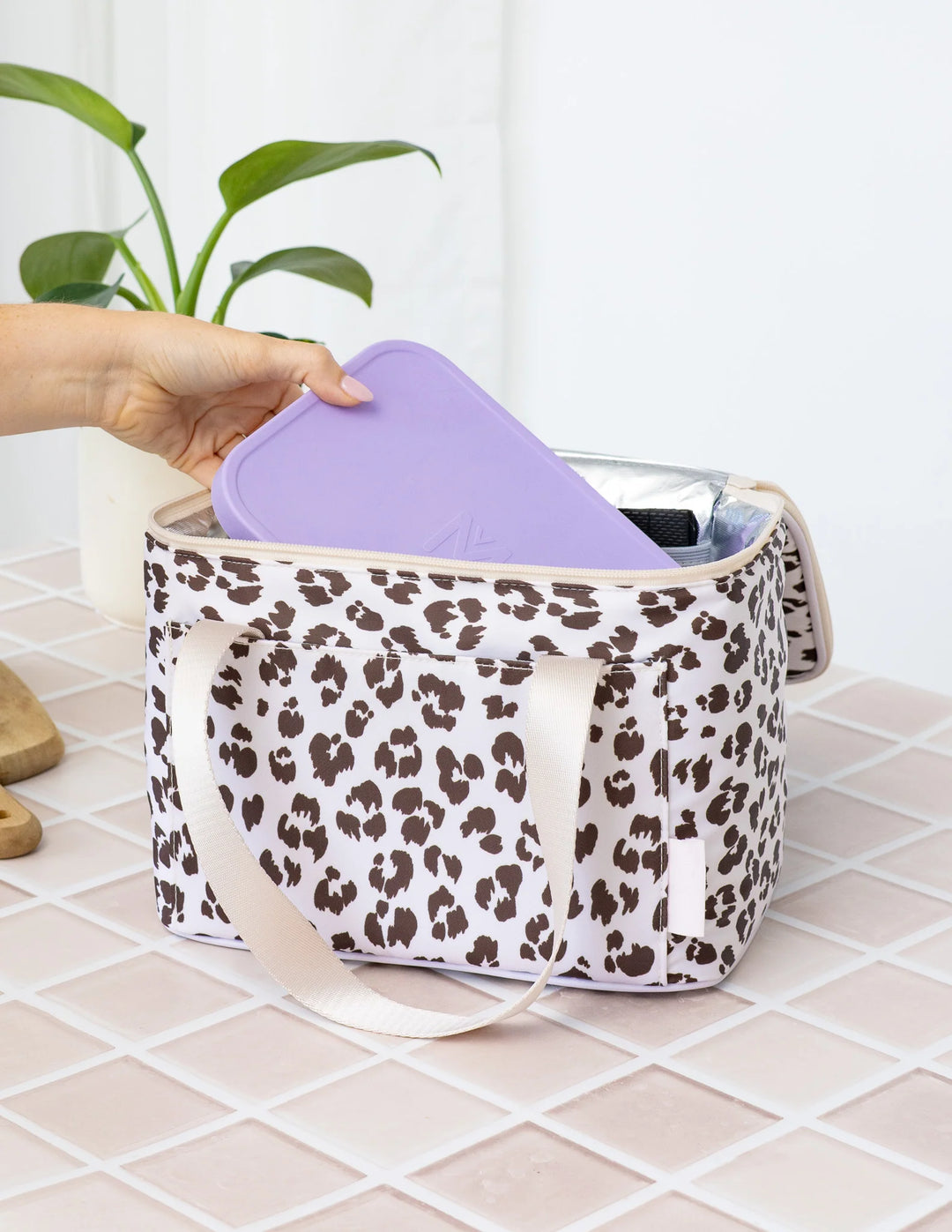 Montiico Insulated Cooler Bag - Cream Leopard