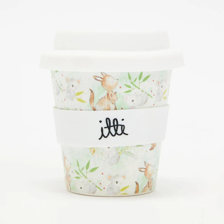 Itti Bamboo Babycino Cup + 2 Straws - Kangaoos