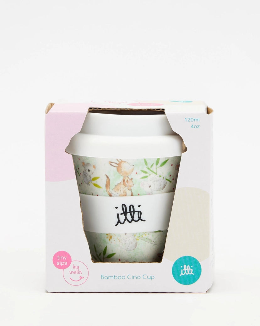 Itti Bamboo Babycino Cup + 2 Straws - Kangaoos