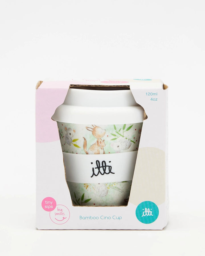 Itti Bamboo Babycino Cup + 2 Straws - Kangaoos