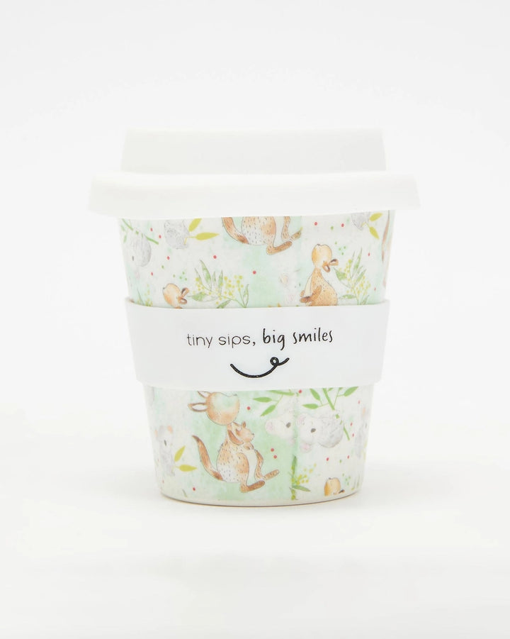 Itti Bamboo Babycino Cup + 2 Straws - Kangaoos