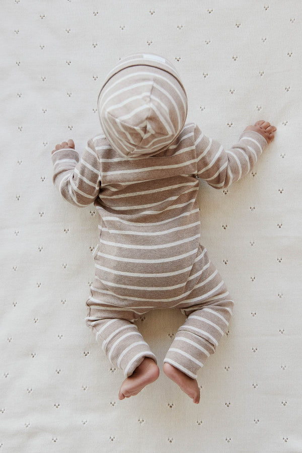 Jamie Kay Organic Cotton Fine Rib Gracelyn Onepiece - Elias Stripe Sable Marle