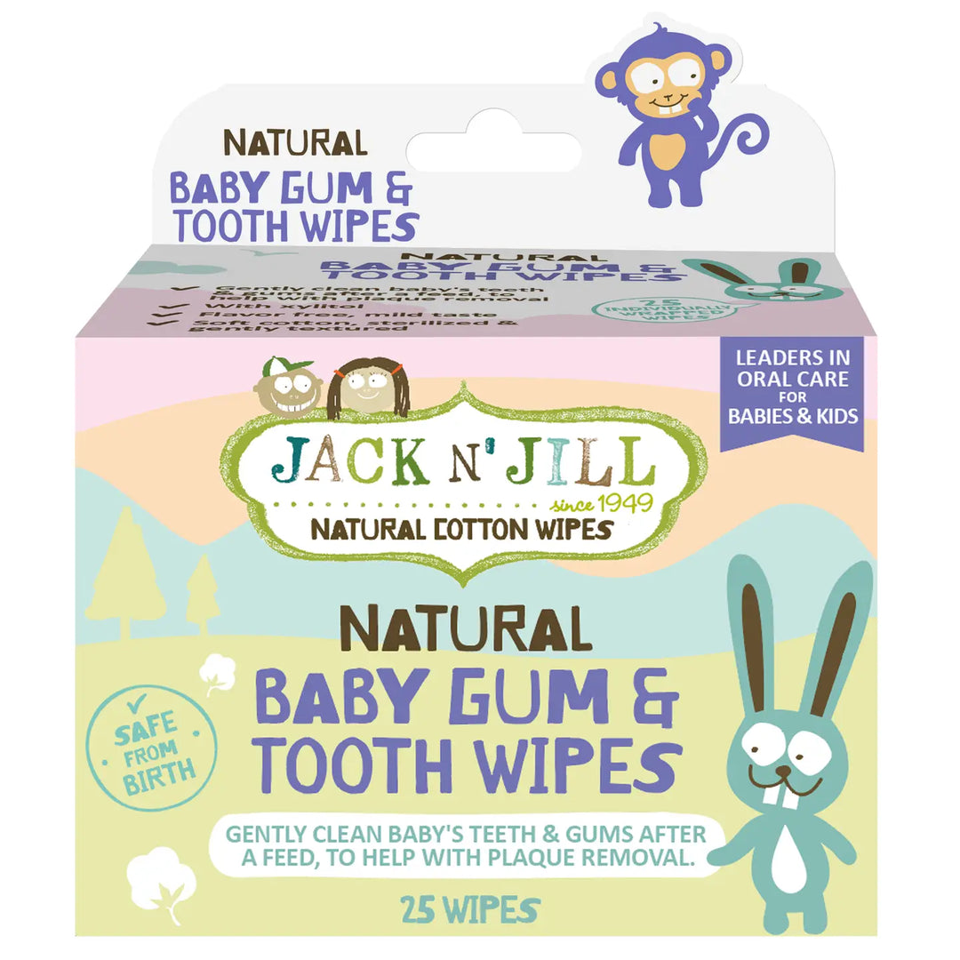 Jack N' Jill Natural Baby Gum & Tooth Wipes - 25 Pack